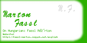 marton fassl business card